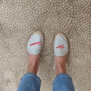 Soludos Mon Amor Chambray Smoking Slippersb